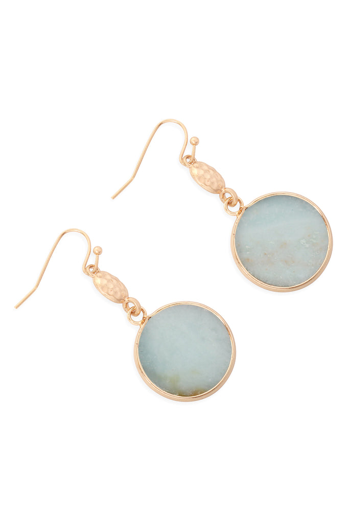 FACETED NATURAL STONE DROP EARRINGS