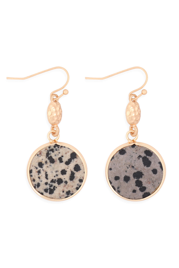 FACETED NATURAL STONE DROP EARRINGS