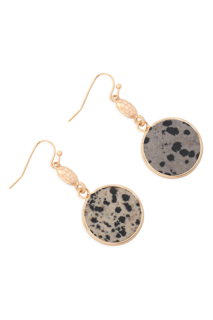 FACETED NATURAL STONE DROP EARRINGS