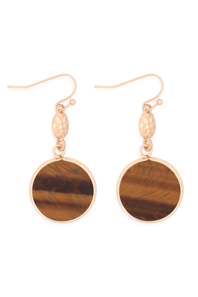 FACETED NATURAL STONE DROP EARRINGS