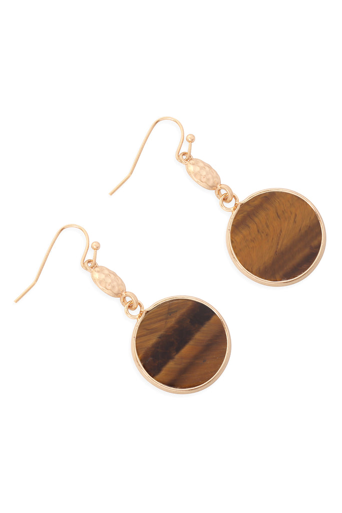 FACETED NATURAL STONE DROP EARRINGS