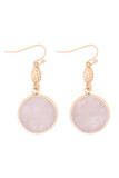 FACETED NATURAL STONE DROP EARRINGS