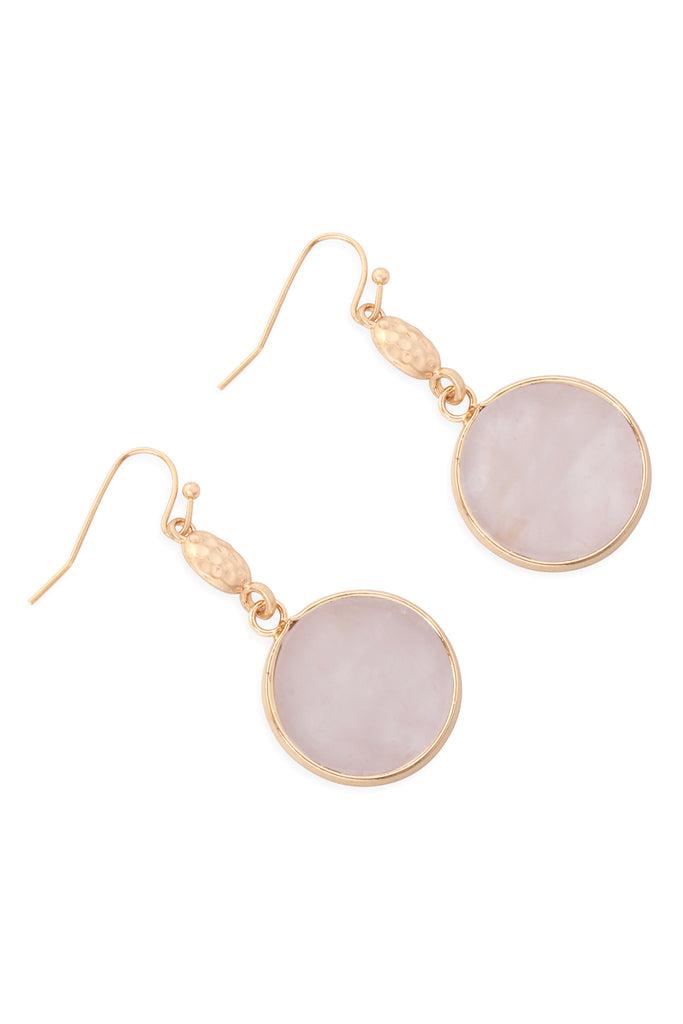 FACETED NATURAL STONE DROP EARRINGS