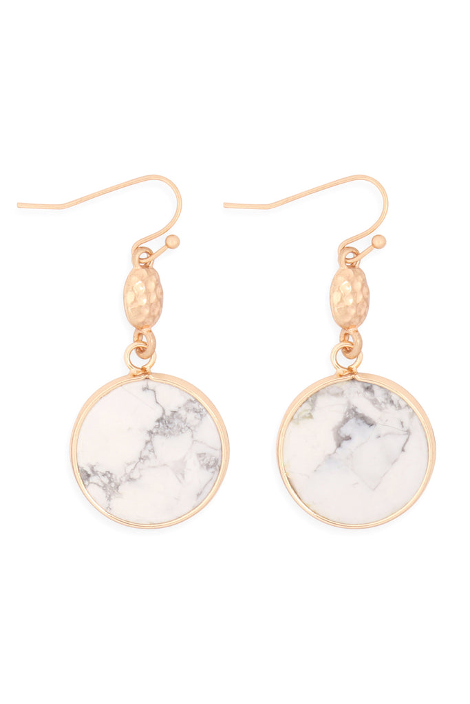 FACETED NATURAL STONE DROP EARRINGS