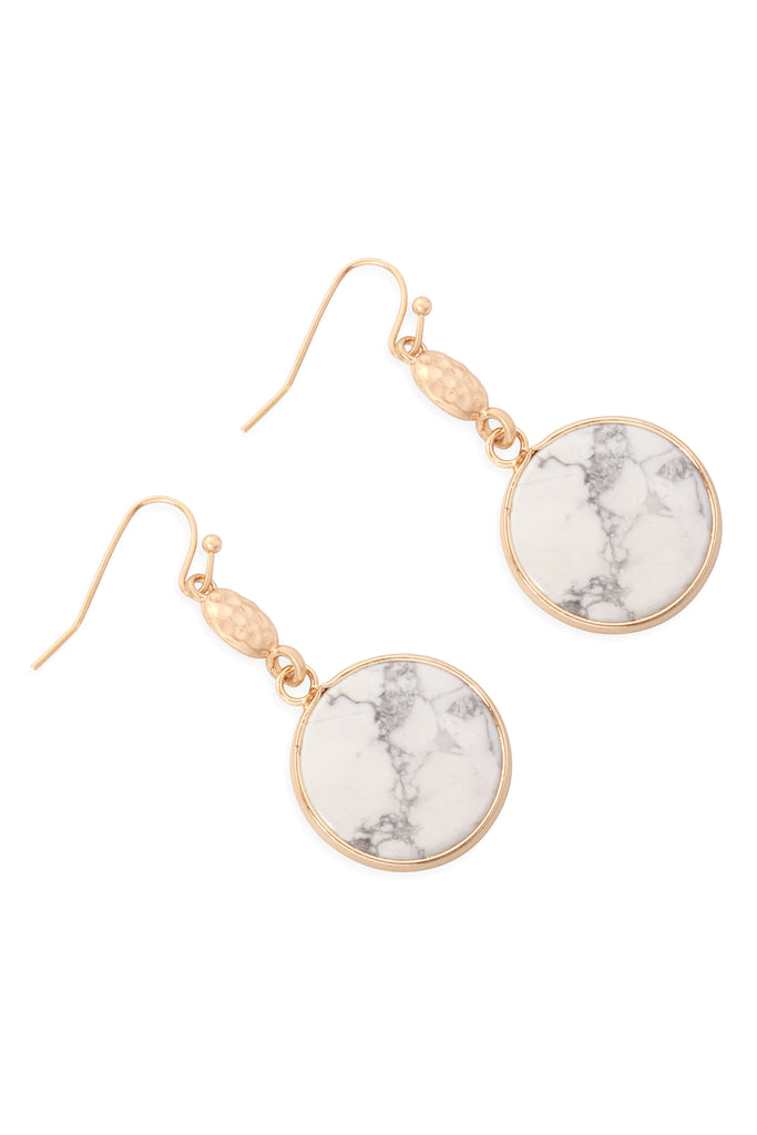 FACETED NATURAL STONE DROP EARRINGS