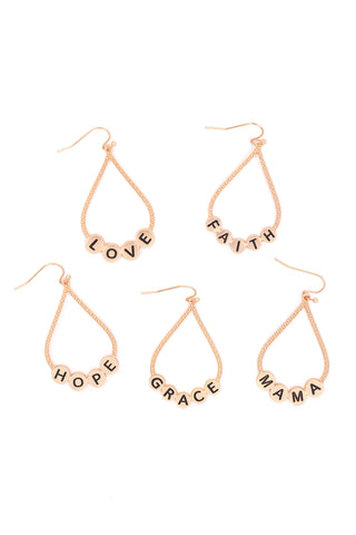 HDE2867 - "BLESSED" ANIMAL PRINT LEATHER FISH HOOK EARRINGS