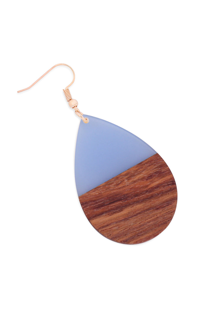 MYE1404 - HOMAICA WOOD PEARSHAPE DROP EARRINGS