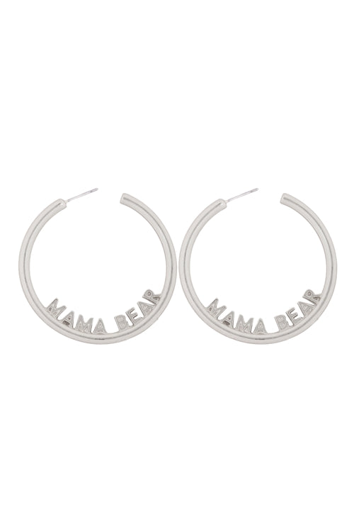 "MAMA" LETTER ROUNDED HOOP EARRINGS