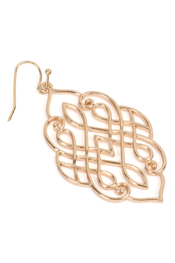 MYE1192 - MOROCCAN FILIGREE DANGLE HOOK EARRINGS