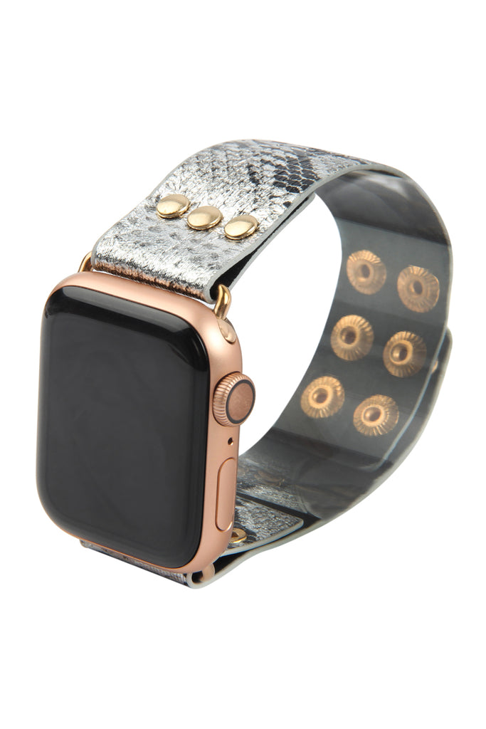 SNAKE PRINT LEATHER APPLE WATCH STRAP