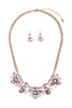 ACRYLIC FLOWER STATEMENT NECKLACE AND EARRING SET