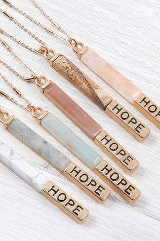 HOPE RHINESTONE COLORED STATIONARY NECKLACE