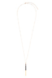 MYN1354 - NATURAL STONE WITH METAL BAR NECKLACE