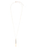 MYN1354 - NATURAL STONE WITH METAL BAR NECKLACE