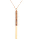 MYN1354 - NATURAL STONE WITH METAL BAR NECKLACE