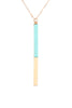 MYN1354 - NATURAL STONE WITH METAL BAR NECKLACE
