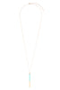 MYN1354 - NATURAL STONE WITH METAL BAR NECKLACE