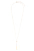 MYN1354 - NATURAL STONE WITH METAL BAR NECKLACE