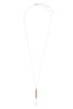 MYN1354 - NATURAL STONE WITH METAL BAR NECKLACE