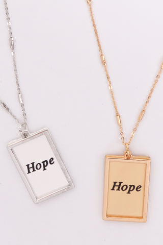 "BLESSED" CUT OUT LETTER BRASS PENDANT NECKLACE