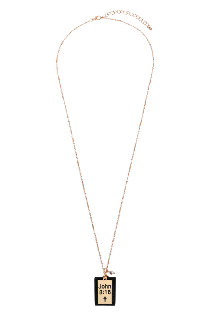 JOHN 3:16 ENGRAVED PLATE POCKET NECKLACE