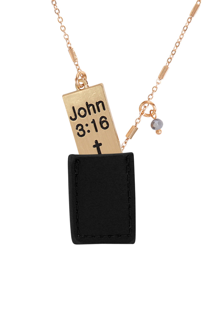 JOHN 3:16 ENGRAVED PLATE POCKET NECKLACE