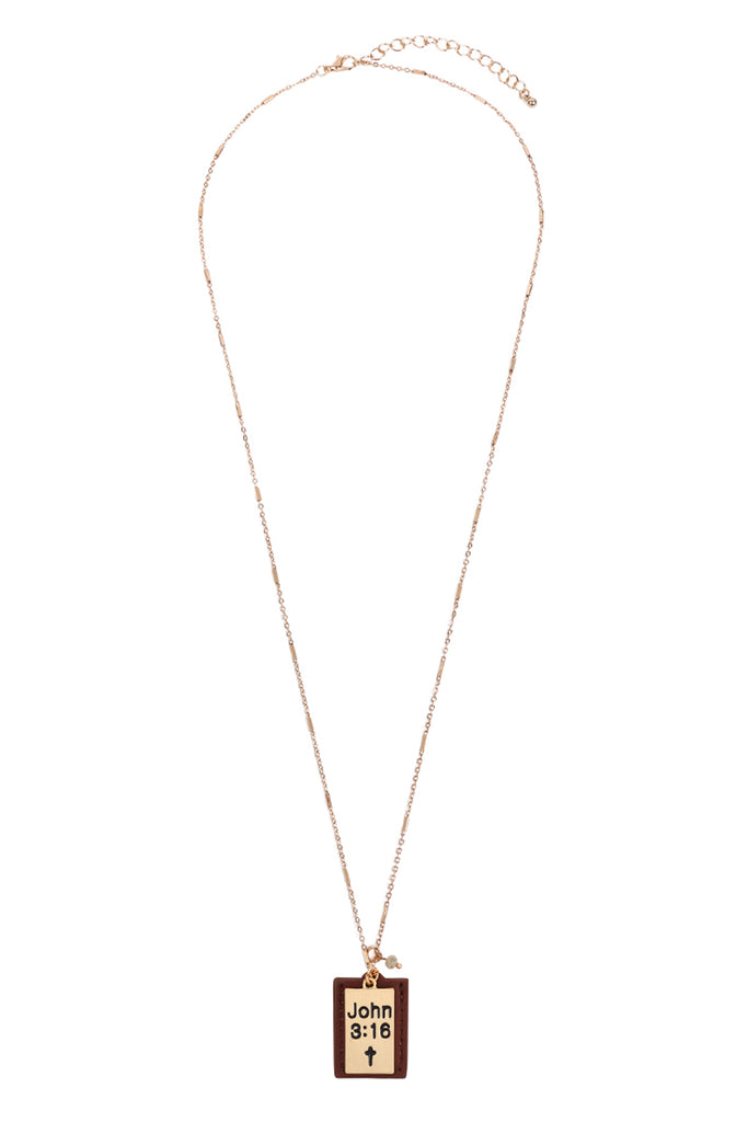 JOHN 3:16 ENGRAVED PLATE POCKET NECKLACE