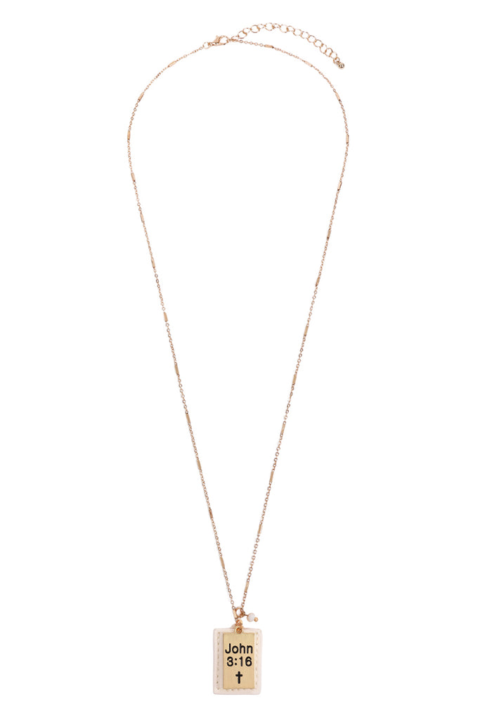 JOHN 3:16 ENGRAVED PLATE POCKET NECKLACE
