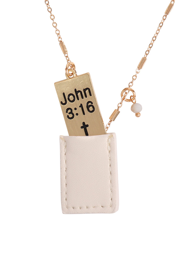 JOHN 3:16 ENGRAVED PLATE POCKET NECKLACE