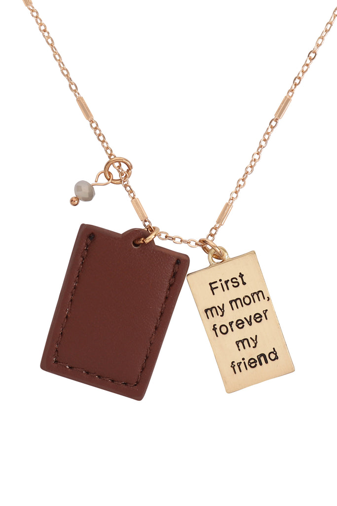 MYN1432 - BEAR ENGRAVED PLATE POCKET NECKLACE