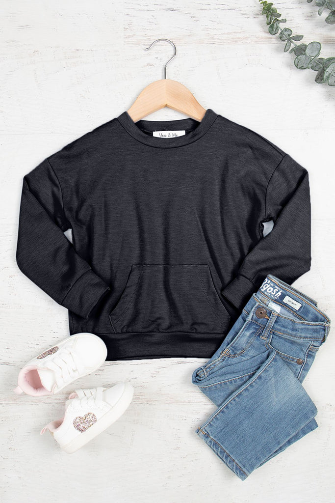 Kids Long Sleeve Kangaroo Pocket Top