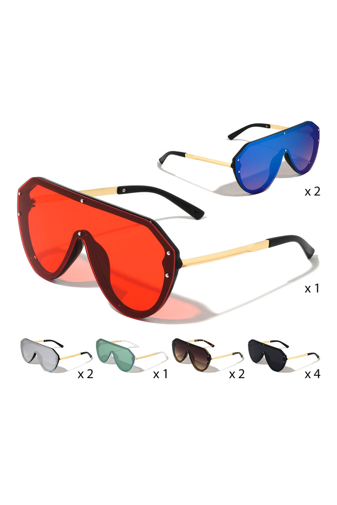 TINTED RETRO ROUND SHIELD ICONIC SUNGLASSES