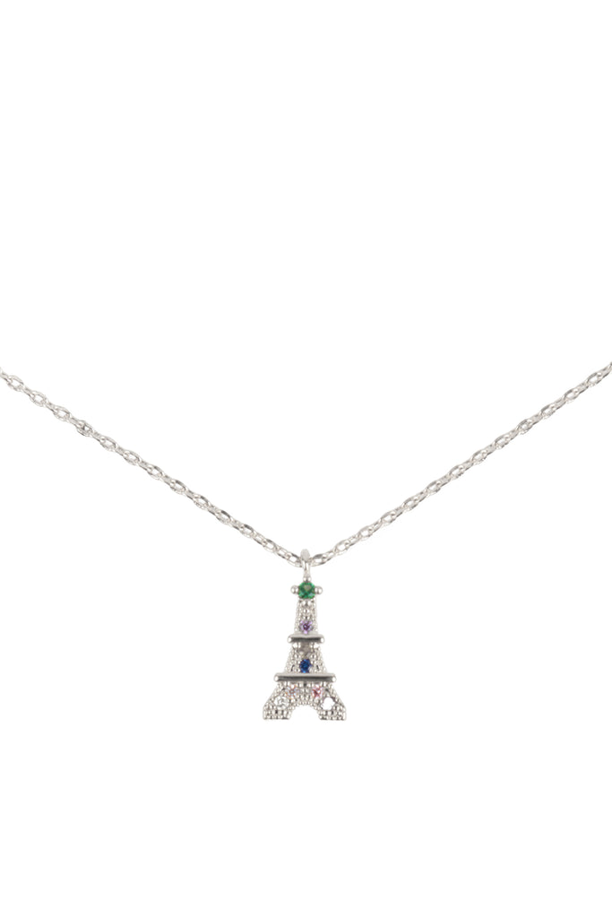 PN158 - CUBIC ZIRCONIA TOWER CRYSTAL PENDANT NECKLACE