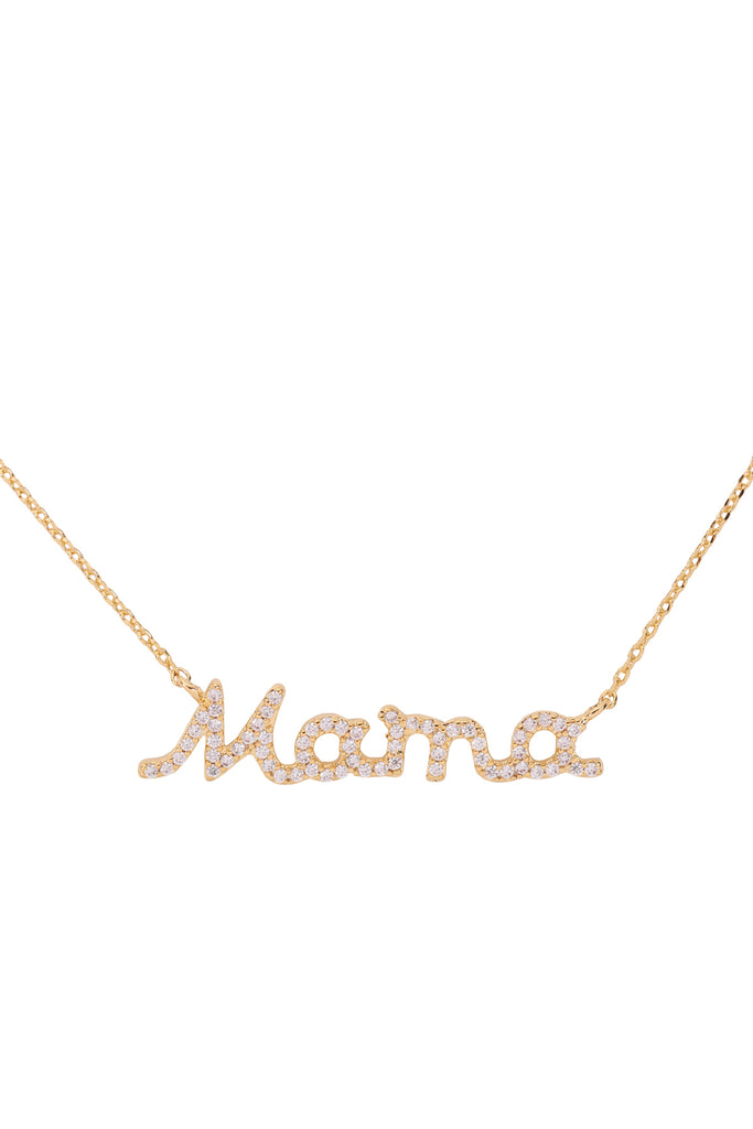 PN1788 - MAMA PAVE CUBIC ZIRCONIA INSPIRATIONAL NECKLACE