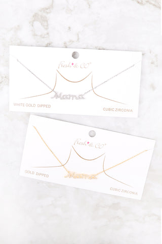 "MAMA" PERSONALIZE LETTER PENDANT BRASS CHAIN NECKLACE