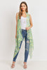 PN222X098 - CACTUS LONG OPEN FRONT KIMONO VEST