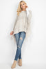 KNITTED TWO TONE STRIPED FRINGE PONCH