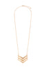 THREE LINE CHAINED CHEVRON NECKLACE - Riah Fashion
