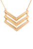 THREE LINE CHAINED CHEVRON NECKLACE - Riah Fashion