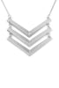 THREE LINE CHAINED CHEVRON NECKLACE - Riah Fashion