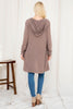 Long Sleeve Open Front Angora Hoodie Cardigan