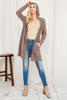 Long Sleeve Open Front Angora Hoodie Cardigan