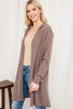 Long Sleeve Open Front Angora Hoodie Cardigan