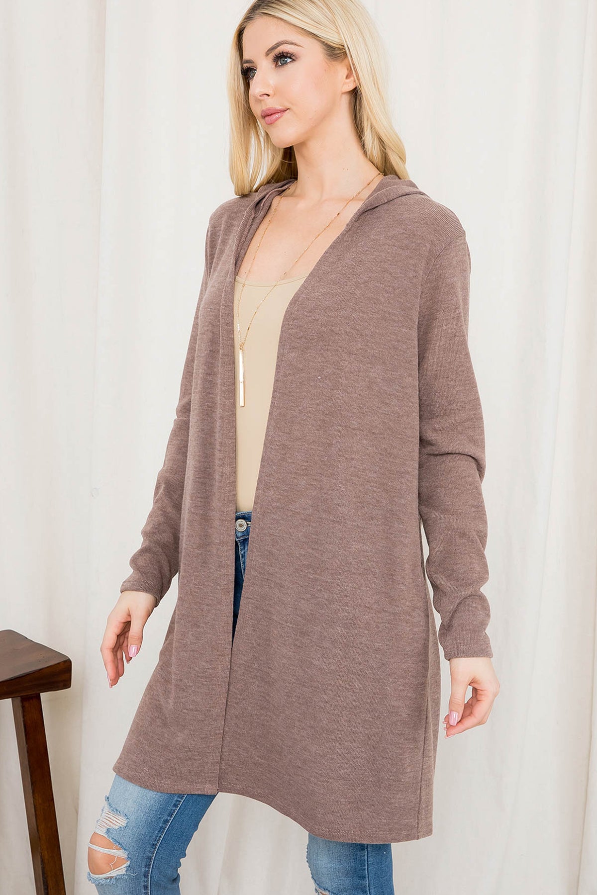 Long Sleeve Open Front Angora Hoodie Cardigan – Riah Fashion