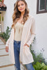 Long Sleeve Open Front Angora Hoodie Cardigan