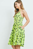 Leopard Print Spaghetti Strap Pocket Dress