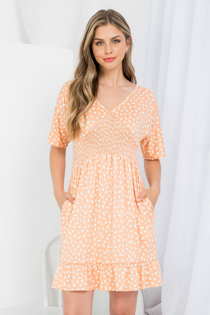 V-Neck Print Dress