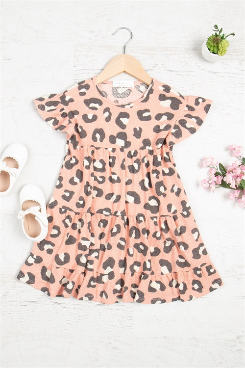 Kids Animal Print Ruffled Dress