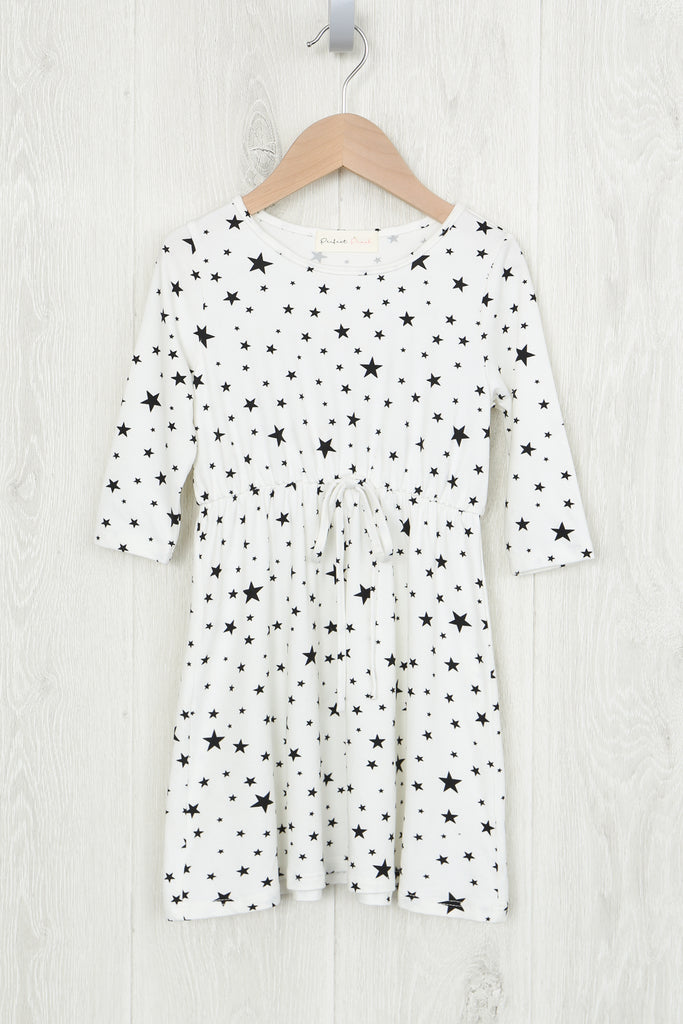 Toddler Girls Quarter Sleeve Star Print Dress