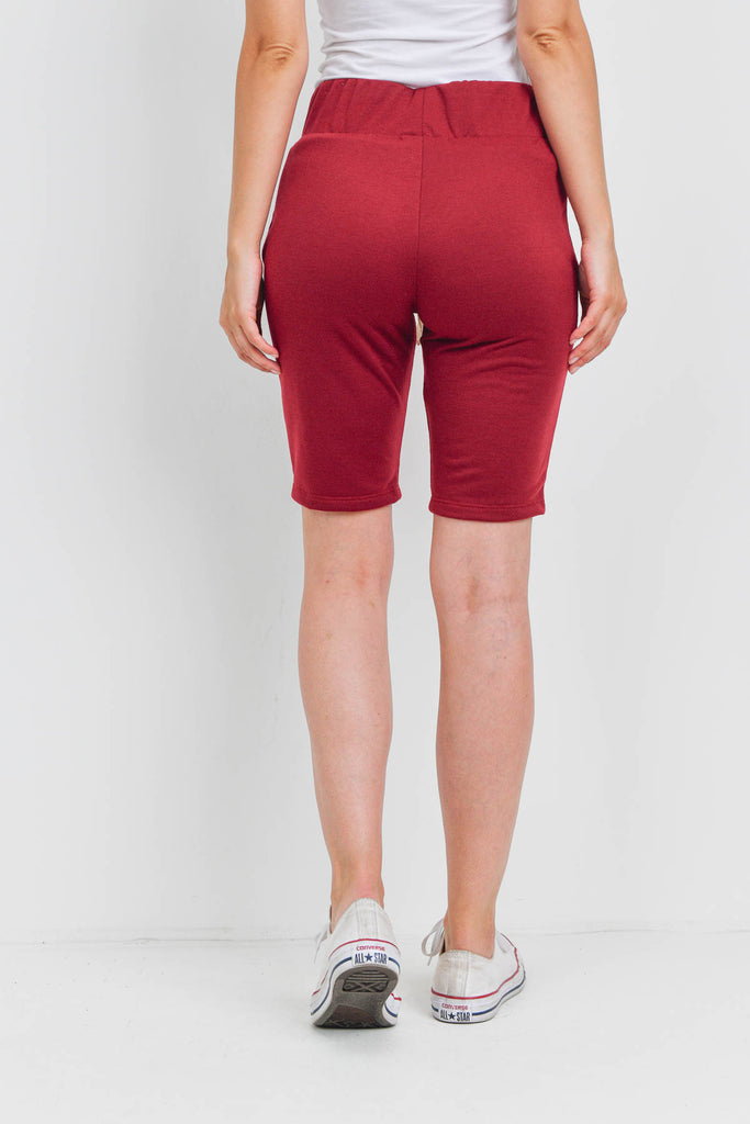 Solid Self Tie Shorts with Side Pockets